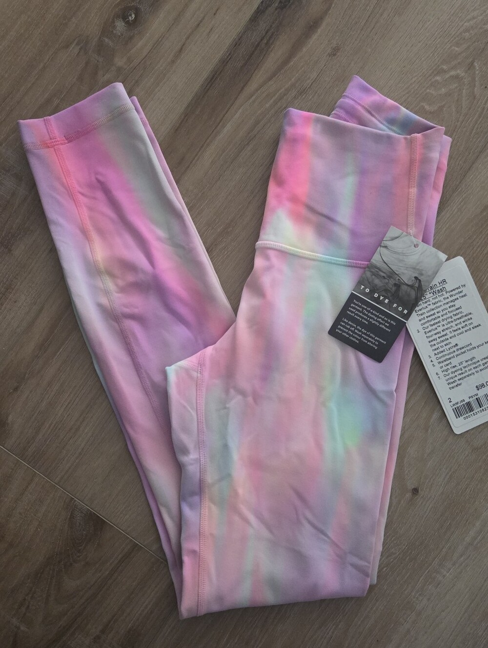 NWT Lululemon Wunder Train High-Rise Tight 25" Psychedelic Wash Multi
